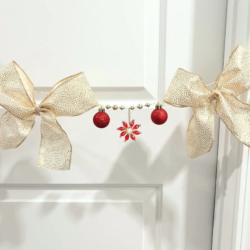 Handmade Gold/Red Christmas Garland